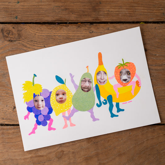 Carte Passe-tête fruits