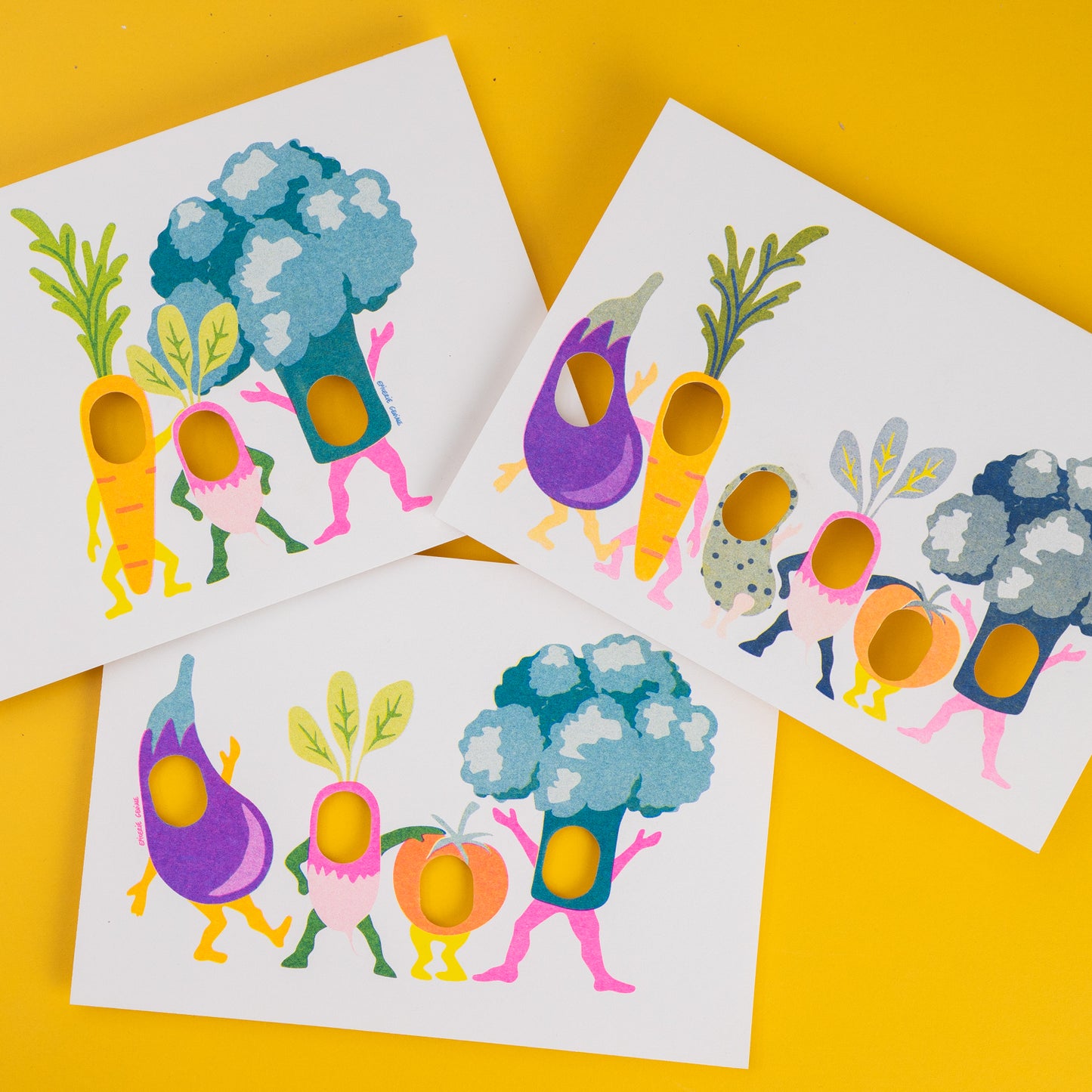 Vegetable poke your head card