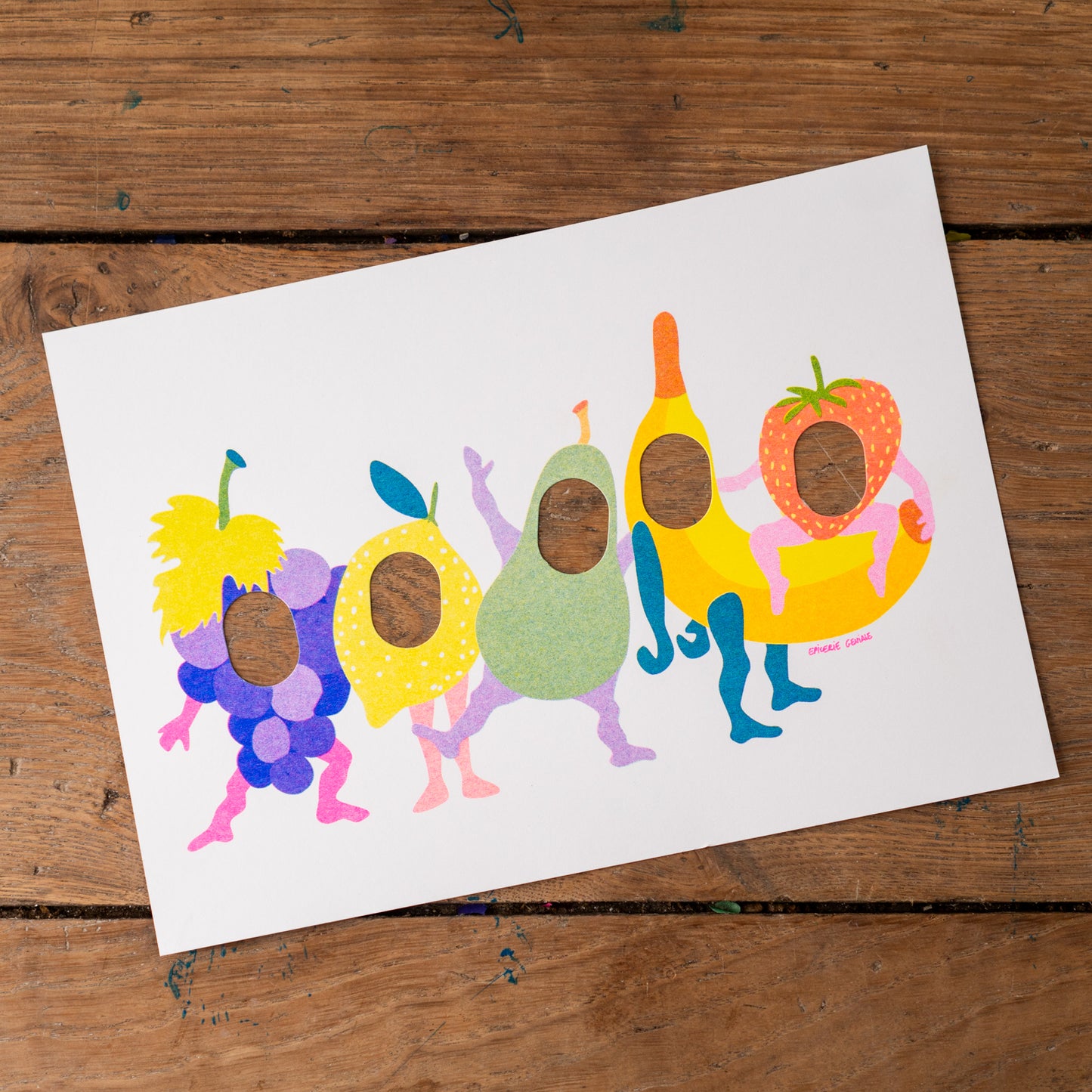 Carte Passe-tête fruits
