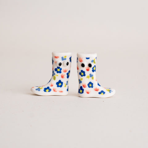 20. Paire de Bottes fleurs